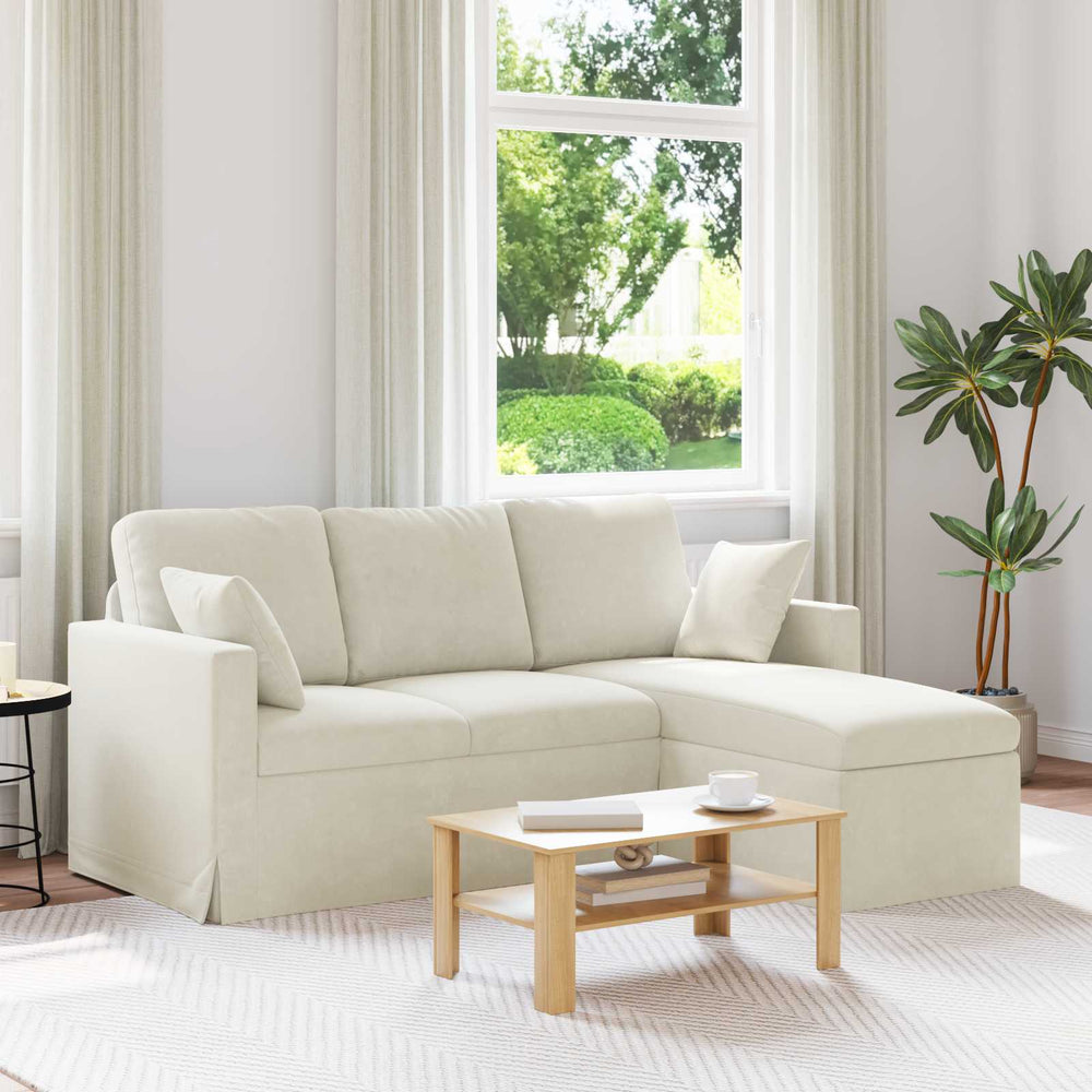 vidaXL Canapé crème 178 x 134 x 80 cm Velours