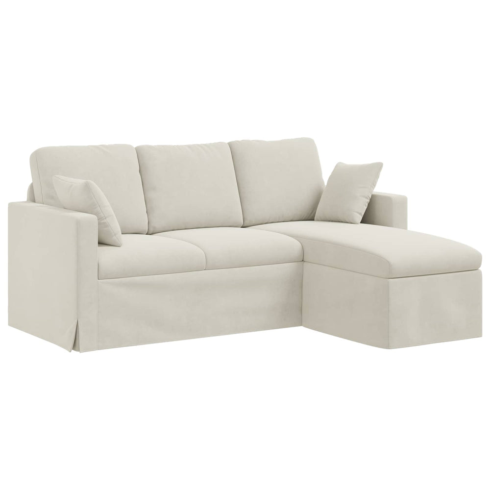 vidaXL Canapé crème 178 x 134 x 80 cm Velours