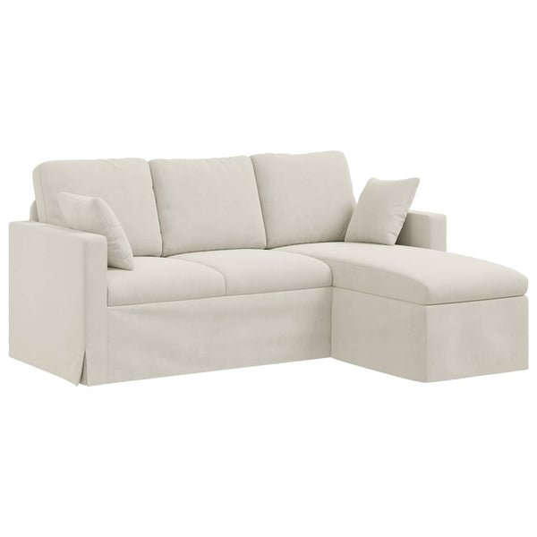 Creme Samt Sofa 178 cm