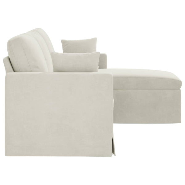 Creme Samt Sofa 178 cm
