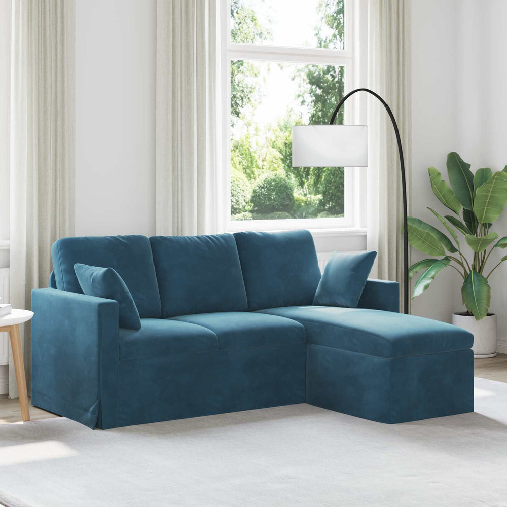 Blaues Samt Sofa 178 cm