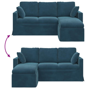 Blaues Samt Sofa 178 cm