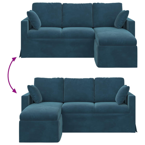 Blaues Samt Sofa 178 cm