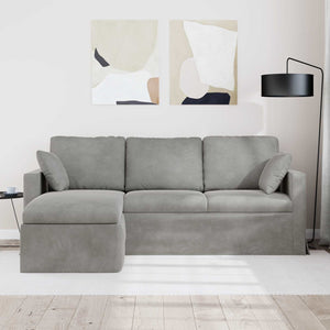 Hellgraues Samt Sofa 198 cm