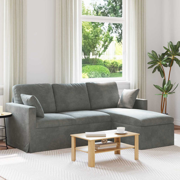 Dunkelgraues Samt Sofa 198 cm