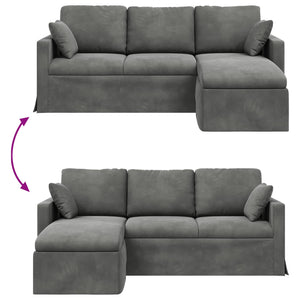 Dunkelgraues Samt Sofa 198 cm