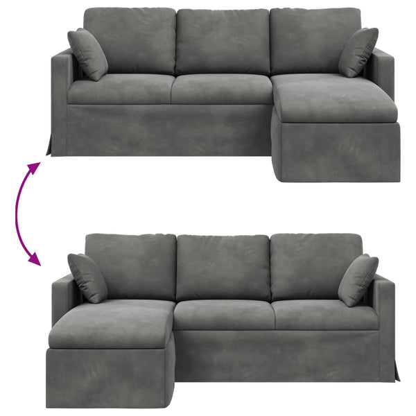 Dunkelgraues Samt Sofa 198 cm