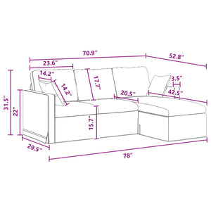 Dunkelgraues Samt Sofa 198 cm