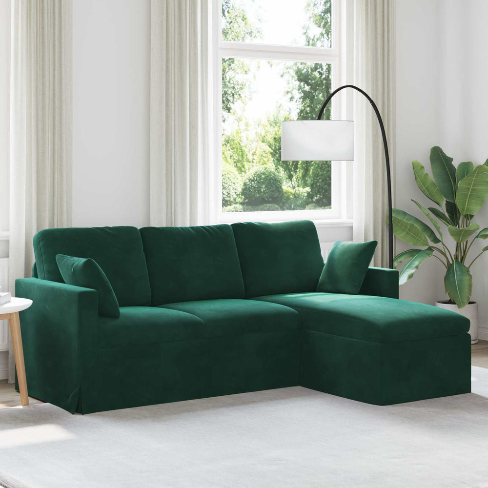 vidaXL Canapé vert foncé 198 x 134 x 80 cm Velours