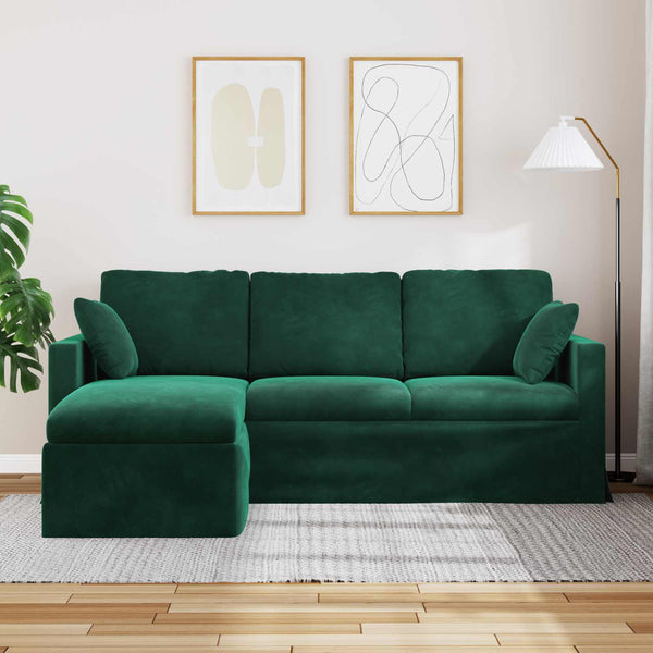 vidaXL Canapé vert foncé 198 x 134 x 80 cm Velours