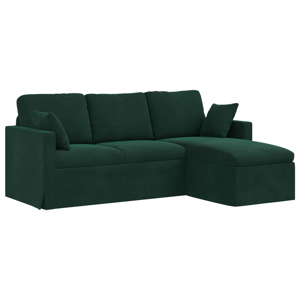 vidaXL Canapé vert foncé 198 x 134 x 80 cm Velours