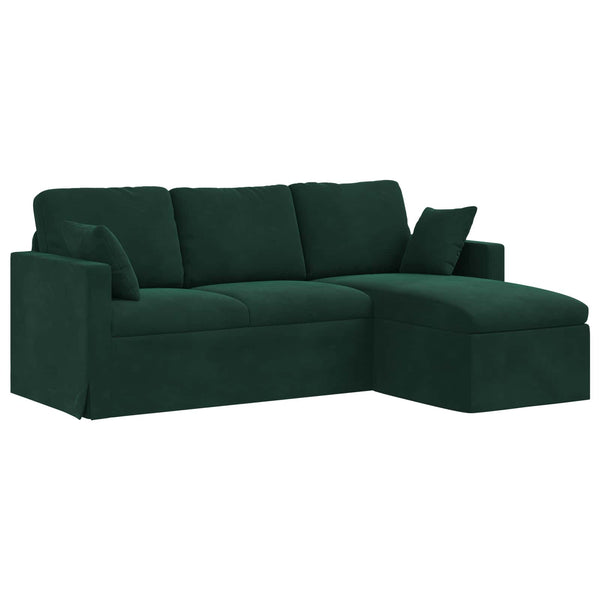 vidaXL Canapé vert foncé 198 x 134 x 80 cm Velours