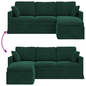 vidaXL Canapé vert foncé 198 x 134 x 80 cm Velours