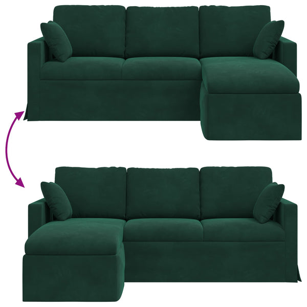 vidaXL Canapé vert foncé 198 x 134 x 80 cm Velours