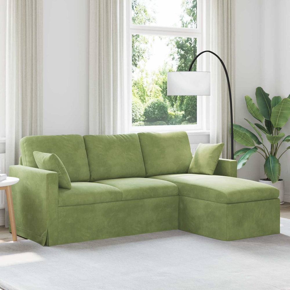 vidaXL Canapé vert clair 198 x 134 x 80 cm Velours