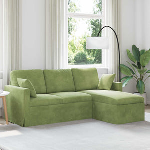 Hellgrünes Samt Sofa 198 cm
