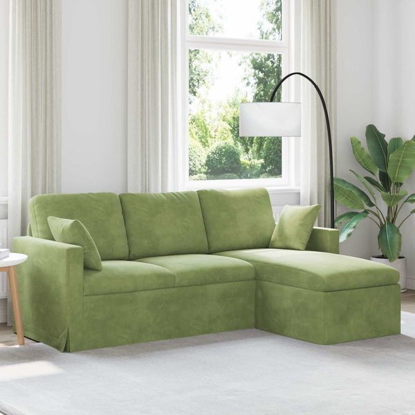 Hellgrünes Samt Sofa 198 cm