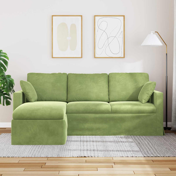 Hellgrünes Samt Sofa 198 cm