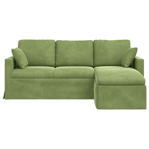 Hellgrünes Samt Sofa 198 cm