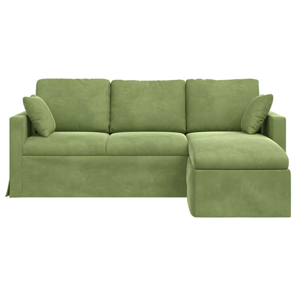 Hellgrünes Samt Sofa 198 cm