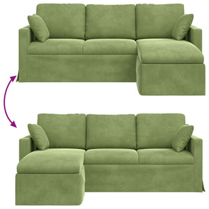 Hellgrünes Samt Sofa 198 cm