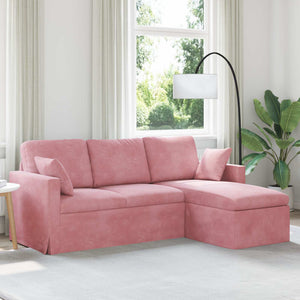 Rosa Samt Sofa 198 cm