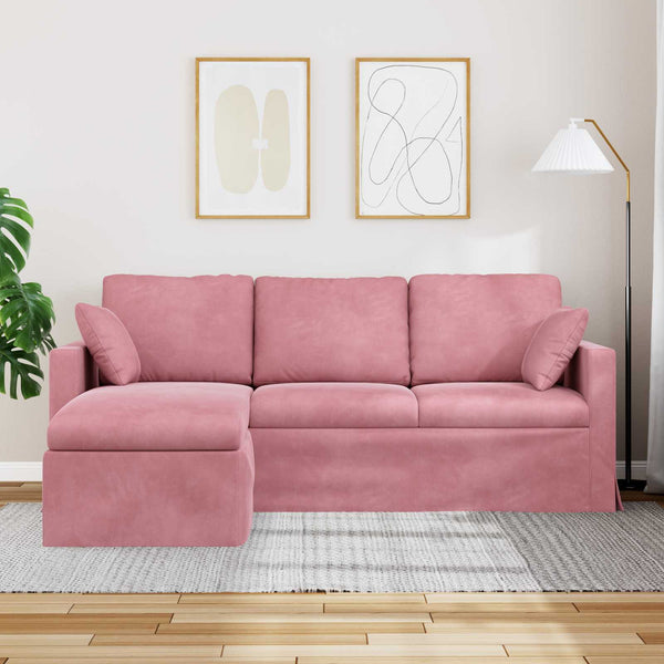 Rosa Samt Sofa 198 cm