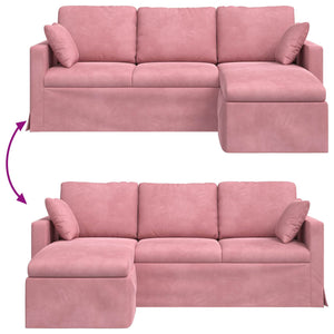 Rosa Samt Sofa 198 cm