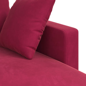 Weinrotes Samt Sofa 198 cm