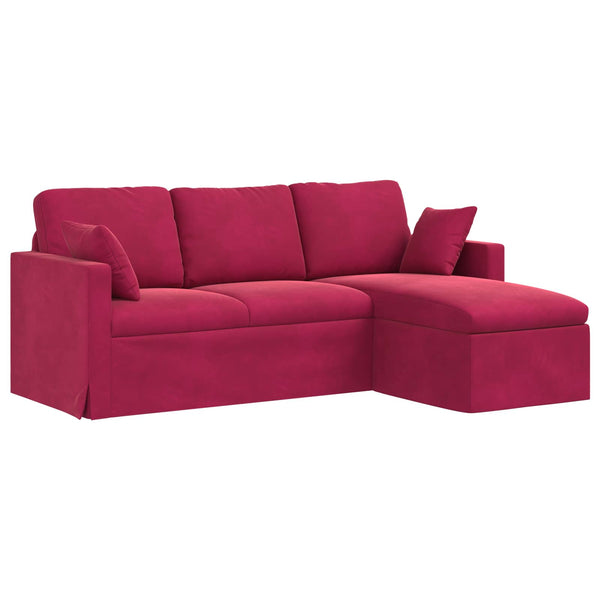 Weinrotes Samt Sofa 198 cm