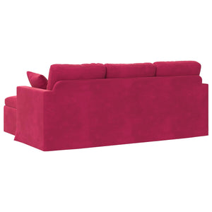 Weinrotes Samt Sofa 198 cm