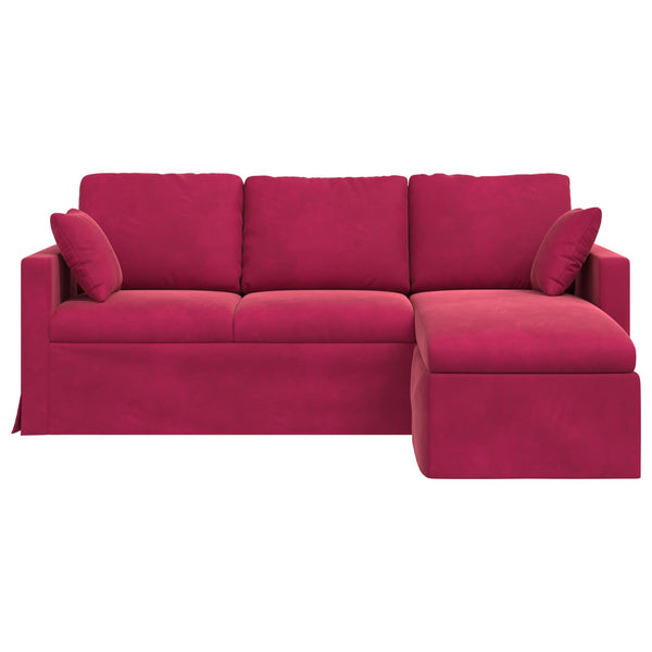 Weinrotes Samt Sofa 198 cm