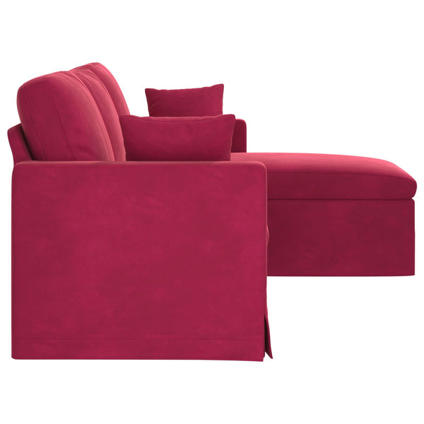 Weinrotes Samt Sofa 198 cm