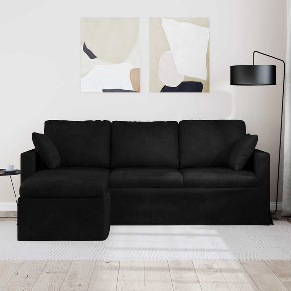 vidaXL Canapé Noir 198 x 134 x 80 cm Velours