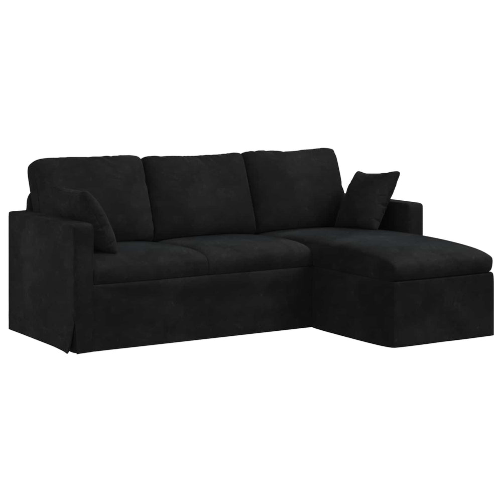 vidaXL Canapé Noir 198 x 134 x 80 cm Velours