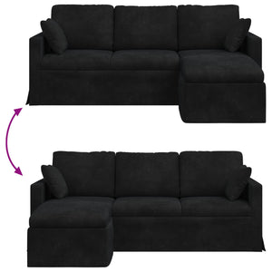 vidaXL Canapé Noir 198 x 134 x 80 cm Velours