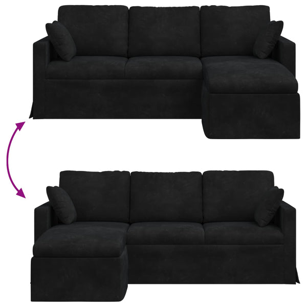 vidaXL Canapé Noir 198 x 134 x 80 cm Velours