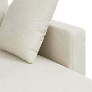 Creme Samt Sofa 198 cm
