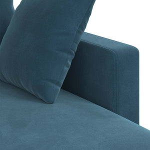 Blaues Samt Sofa, 198 cm