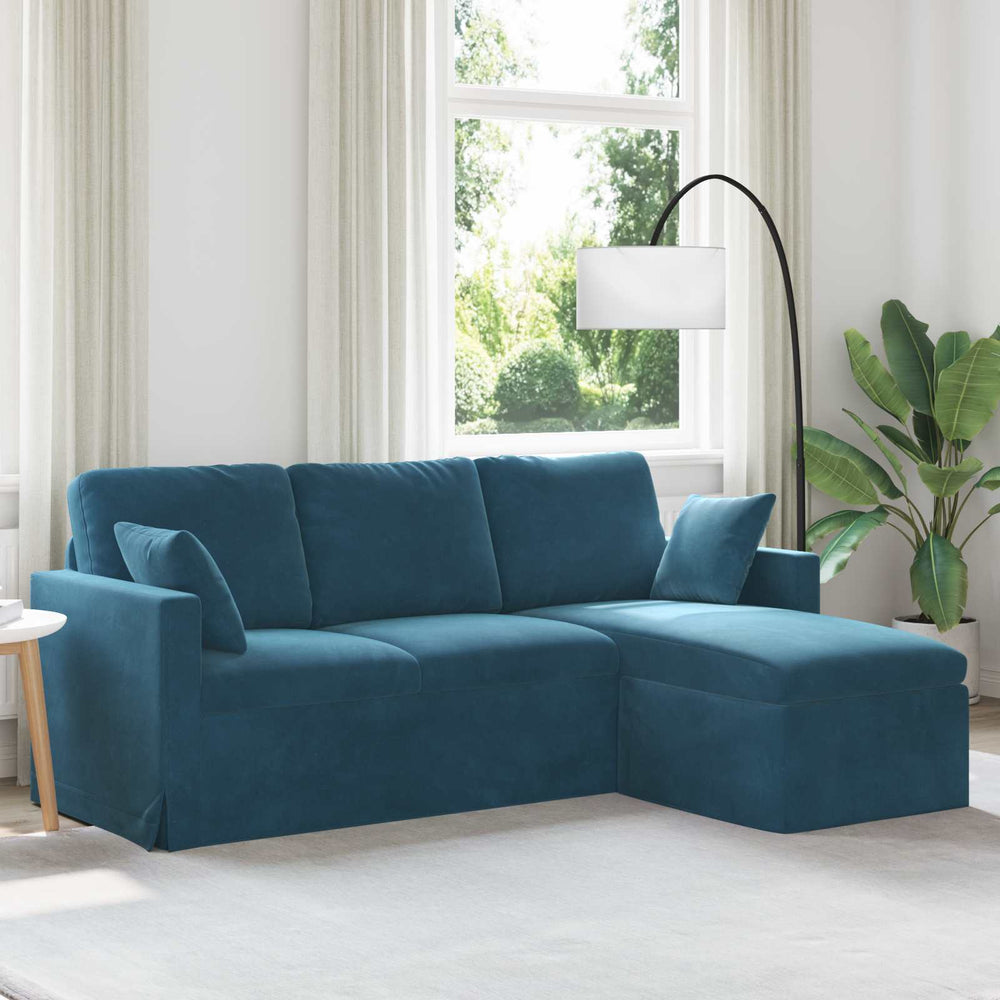 vidaXL Canapé bleu 198 x 134 x 80 cm Velours