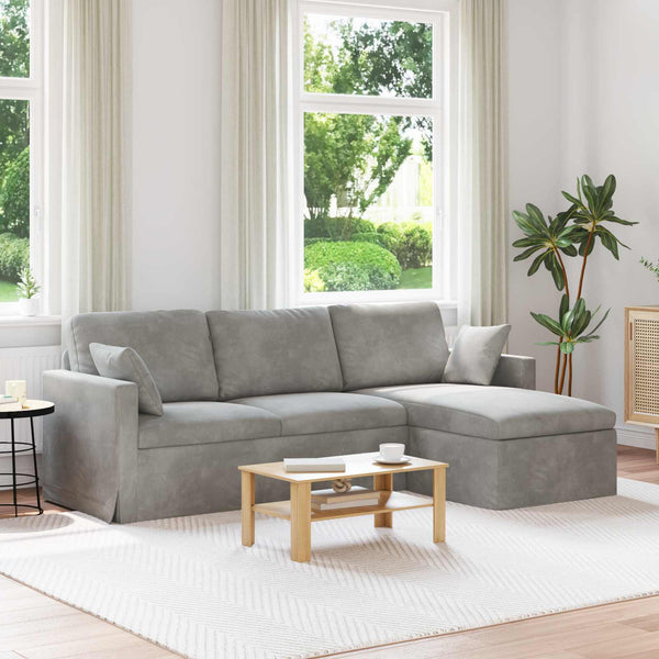 vidaXL Canapé gris clair 228 x 134 x 80 cm Velours