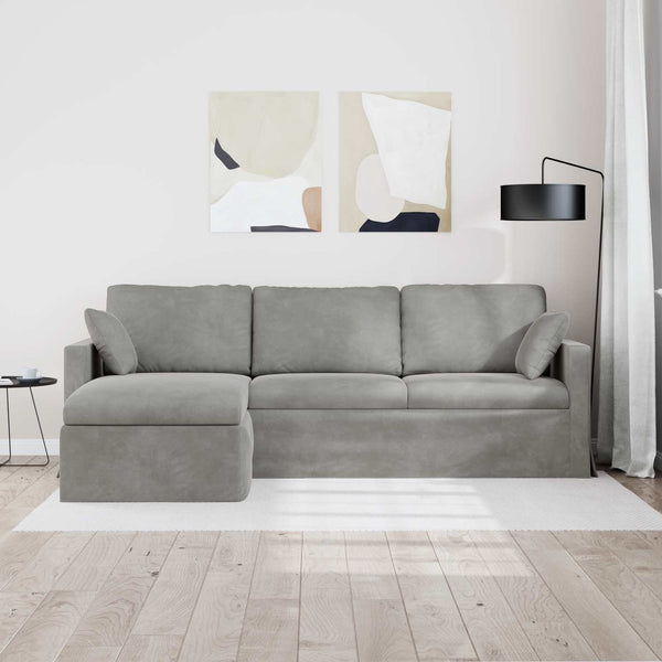 vidaXL Canapé gris clair 228 x 134 x 80 cm Velours