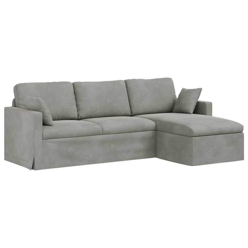 vidaXL Canapé gris clair 228 x 134 x 80 cm Velours