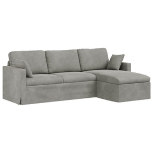 vidaXL Canapé gris clair 228 x 134 x 80 cm Velours