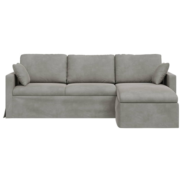 vidaXL Canapé gris clair 228 x 134 x 80 cm Velours