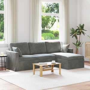 vidaXL Canapé gris foncé 228 x 134 x 80 cm Velours