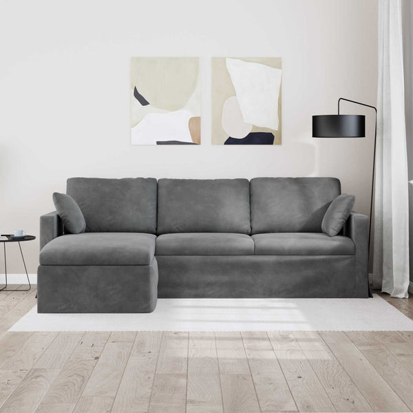 vidaXL Canapé gris foncé 228 x 134 x 80 cm Velours