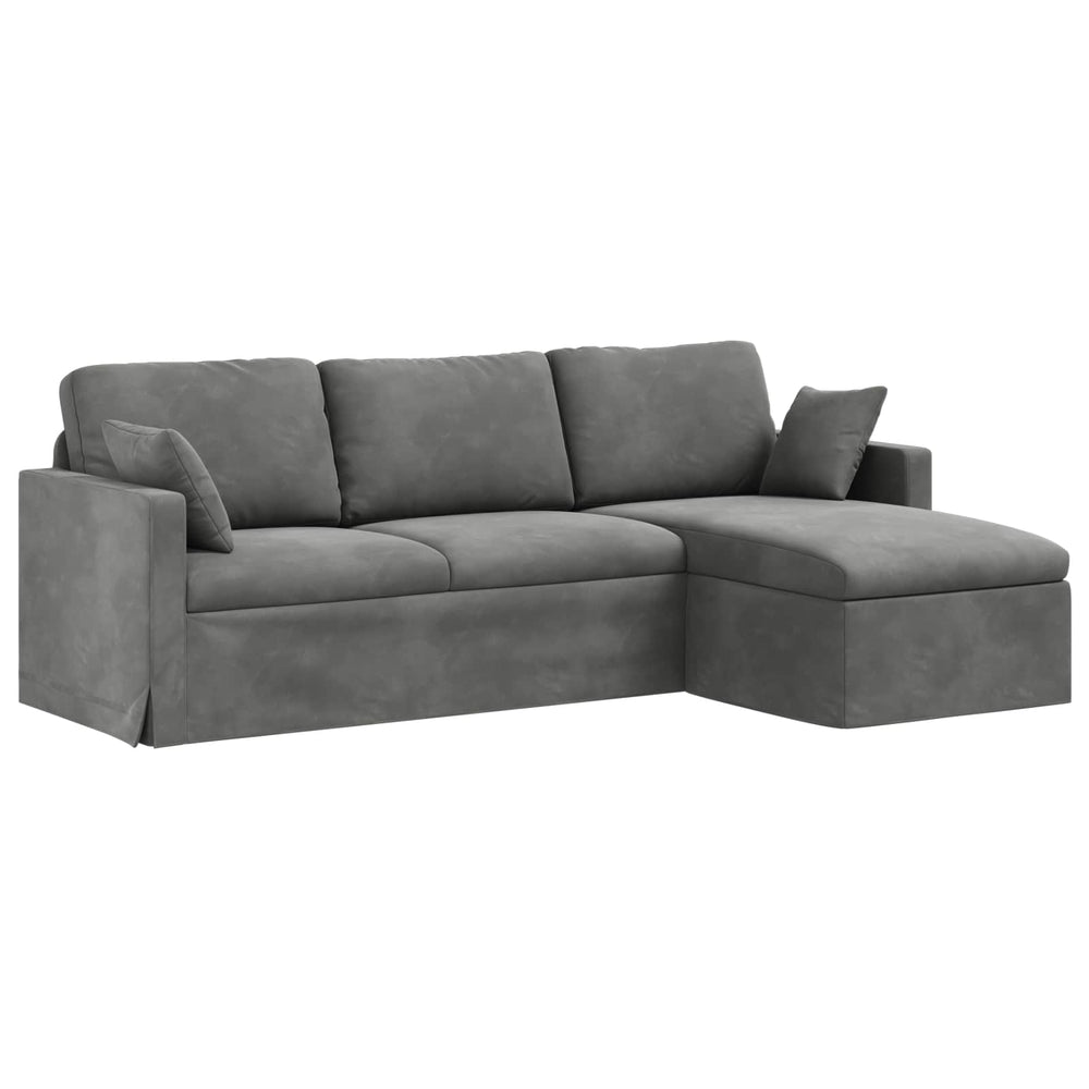 vidaXL Canapé gris foncé 228 x 134 x 80 cm Velours