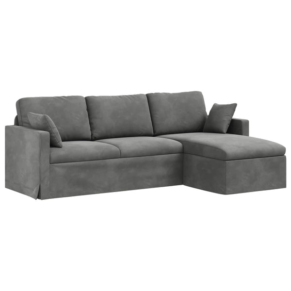 vidaXL Canapé gris foncé 228 x 134 x 80 cm Velours