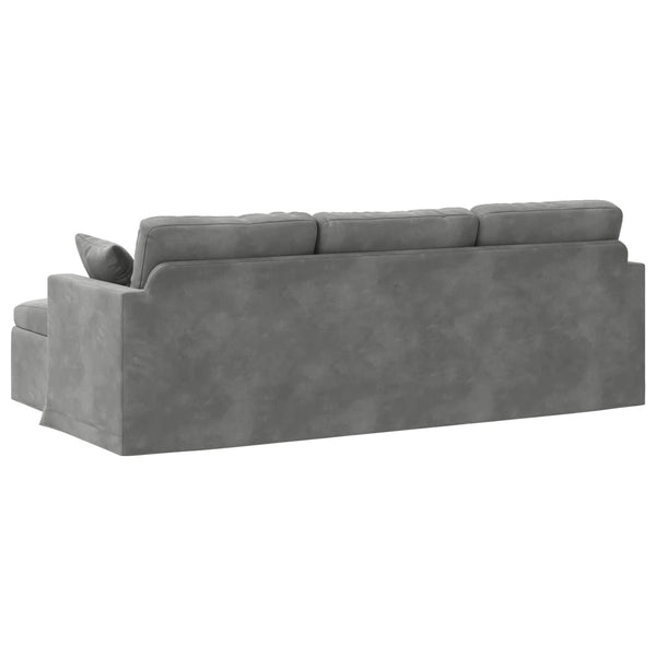 vidaXL Canapé gris foncé 228 x 134 x 80 cm Velours